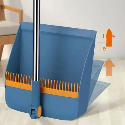 Vertical Folding Broom And Dustpan Set