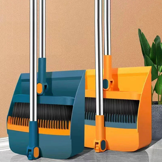 Vertical Folding Broom And Dustpan Set